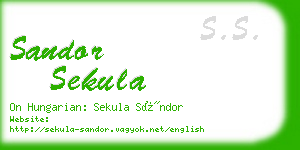 sandor sekula business card